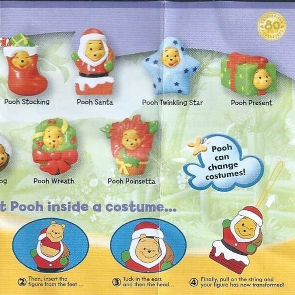 Winnie The Pooh Peek-a-Pooh Christmas #10 Pooh Wreath Tomy Yujin Disney - Picture 4 of 4